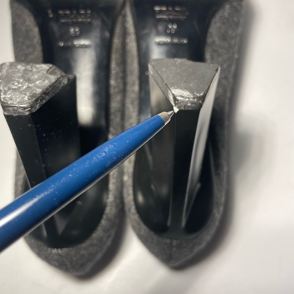 Prada charcoal gray wool pumps heels with - Picture 3 of 12